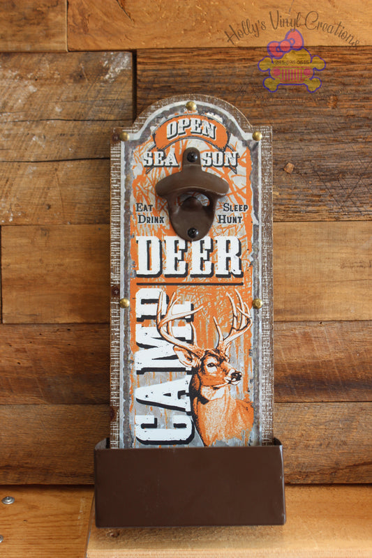 Wall hanging bottle opener